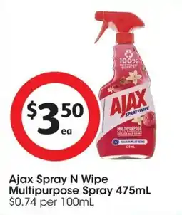 Coles Ajax Spray N Wipe Multipurpose Spray offer