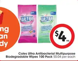 Coles Coles Ultra Antibacterial Multipurpose Biodegradable Wipes offer