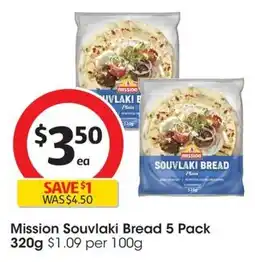 Coles Mission Souvlaki Bread offer