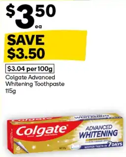 Woolworths Colgate Advanced Whitening Toothpaste offer