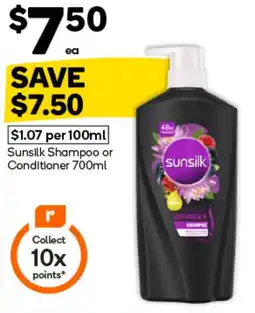 Woolworths Sunsilk Shampoo or Conditioner offer