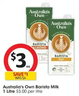 Coles Australia's Own Barista Milk offer