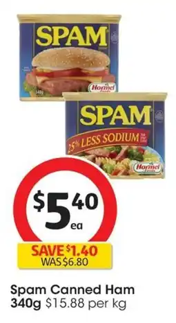 Coles Spam Canned Ham offer