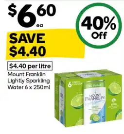 Woolworths Mount Franklin Lightly Sparkling Water offer