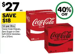 Woolworths Coca-Cola Classic, Zero Sugar or Diet Soft Drink Varieties offer