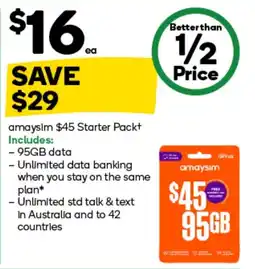 Woolworths amaysim Starter Pack offer