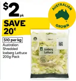 Woolworths Australian Shredded Iceberg Lettuce offer
