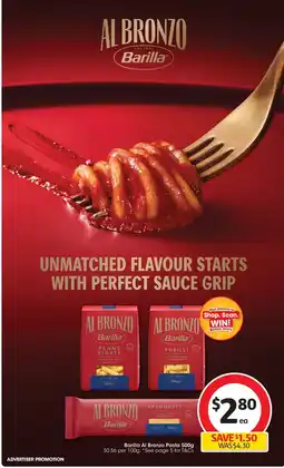 Coles Barilla Al Bronzo Pasta offer