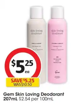 Coles Gem Skin Loving Deodorant offer