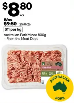 Woolworths Australian Pork Mince offer