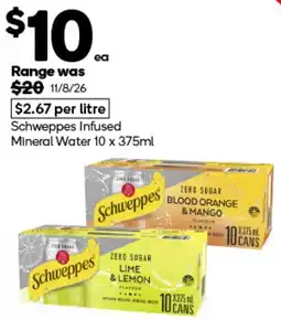 Woolworths Schweppes Infused Mineral Water offer