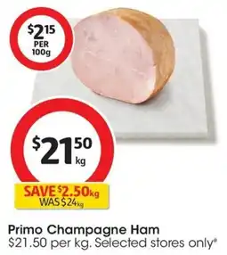 Coles Primo Champagne Ham offer