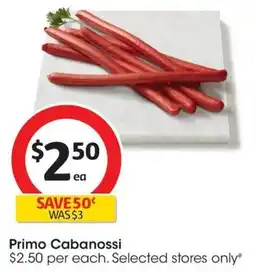 Coles Primo Cabanossi offer