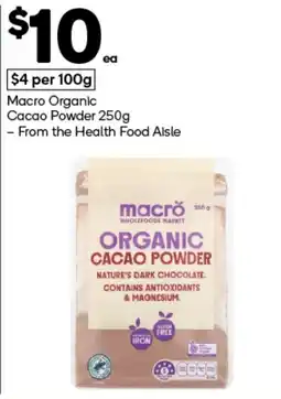 Woolworths Macro Organic Cacao Powder offer