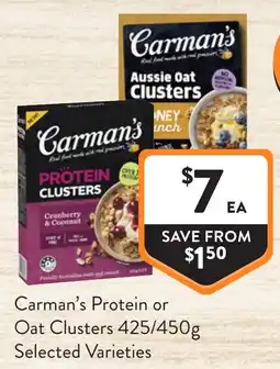 Foodworks Carman's Protein or Oat Clusters offer