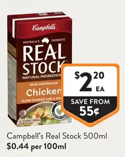 Foodworks Campbell's Real Stock Chicken offer