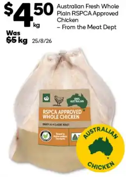 Woolworths RSPCA Approved Whole Chicken offer