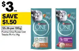 Woolworths Purina One Puree Cat Treats offer