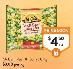 Foodworks McCain Peas & Corn offer