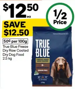 Woolworths True Blue Freeze Dry Raw Coated Dry Dog Food offer