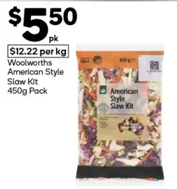 Woolworths Woolworths American Style Slaw Kit offer