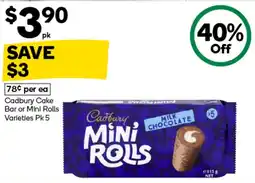 Woolworths Cadbury Mini Rolls Varieties offer