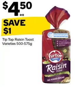 Woolworths Tip Top Raisin Toast Varieties offer