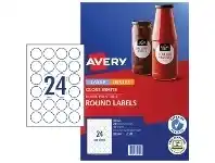 Officeworks Avery Round Gloss Label 40mm White 240 Pack offer