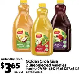 Campbells Wholesale Golden Circle Juice 2 Litre Selected Varieties offer