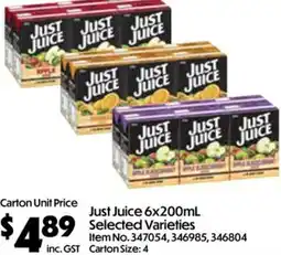 Campbells Wholesale Just Juice Selected Varieties offer