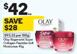 Woolworths Olay Regenerist Super Collagen Peptides Soft Moisturiser offer