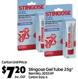 Campbells Wholesale Stingose Gel Tube offer
