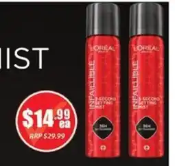 Healthy World Pharmacy L'oreal Infallible 2-Second Setting Mist offer