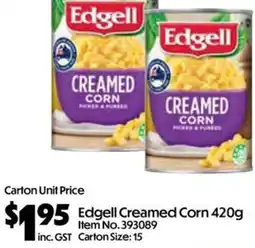 Campbells Wholesale Edgell Creamed Corn offer