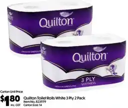 Campbells Wholesale Quilton Toilet Rolls White 3 Ply offer