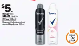 Woolworths Rexona 48h Antiperspirant Aerosol Deodorant offer