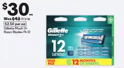 Woolworths Gillette Mach 3+ Razor Blades offer