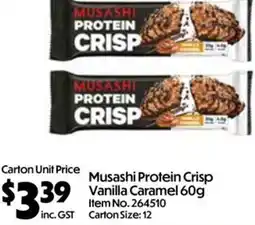 Campbells Wholesale Musashi Protein Crisp offer