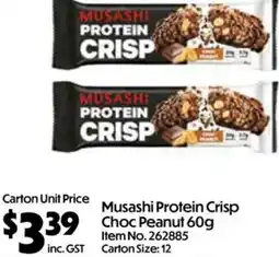 Campbells Wholesale Musashi Protein Crisp offer