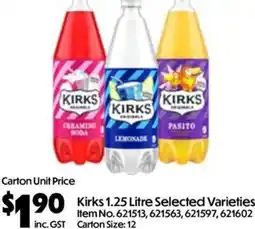Campbells Wholesale Kirks 1.25 Litre Selected Varieties offer