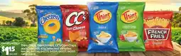 Campbells Wholesale Thins Chips, French Fries, CC's Corn Chips and Cheezels 45g Selected Varieties offer