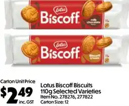 Campbells Wholesale Lotus Biscoff Biscuits Selected Varieties offer