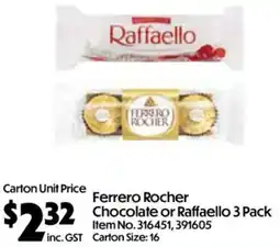 Campbells Wholesale Ferrero Rocher Chocolate or Raffaello offer
