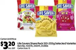 Campbells Wholesale Life Savers Share Pack Selected Varieties offer