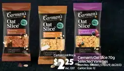 Campbells Wholesale Carman's Oat Slice offer