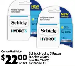Campbells Wholesale Schick Hydro 5 Razor Blades offer