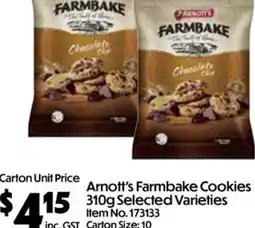 Campbells Wholesale Arnott's Farmbake Cookies Selected Varieties offer