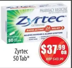 Healthy World Pharmacy Zyrtec 50 Tab offer