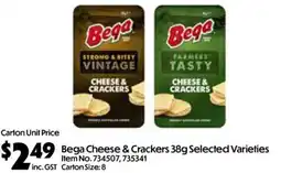 Campbells Wholesale Bega Cheese & Crackers Selected Varieties offer
