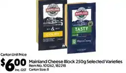 Campbells Wholesale Mainland Cheese Block Selected Varieties offer